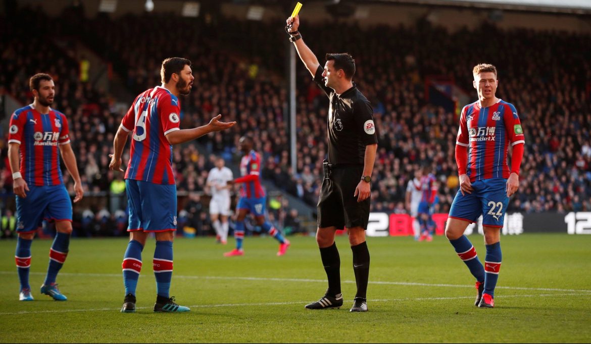 Crystal Palace fans fume with Andy Madley after he failed to send George Baldock off